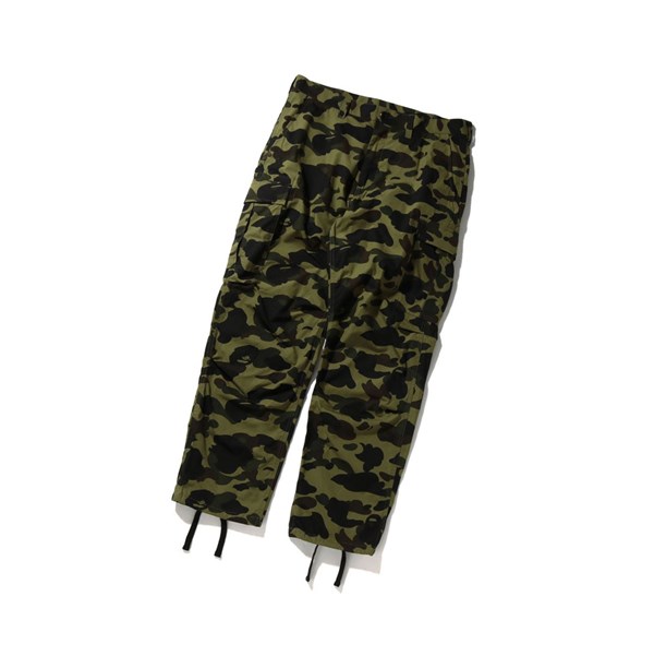 Army Green Men's A BATHING APE 1st Camo Cargo Long Pants | TNE806132