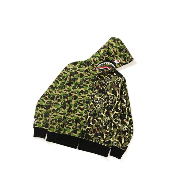 Army Green Men's A BATHING APE X Mo'Wax X Unkle Bape Camo Zip Throughs Hoodie | EMP920835