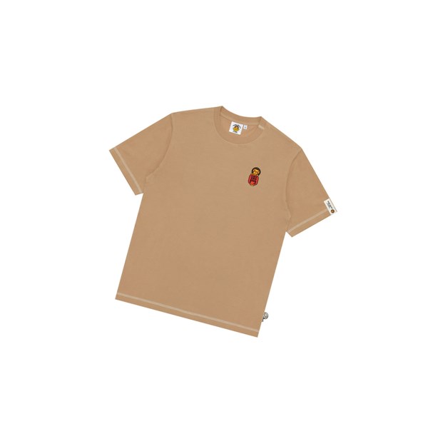 Beige Men's A BATHING APE Baby Milo Tee Short Sleeve T Shirts | NMZ239507