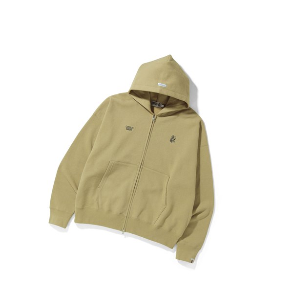 Beige Men's A BATHING APE Ursus Loose Fit Zip-up Zip Throughs Hoodie | XQO054287