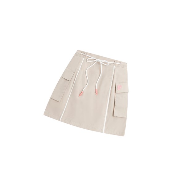 Beige Women's A BATHING APE Logo Drawstring Mini Skirts | VLU938021