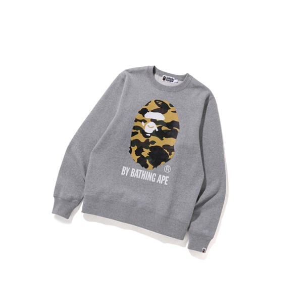 Grey Men's A BATHING APE 1st Camo By Bathing Ape Crewneck Sweatshirts | HCL406328