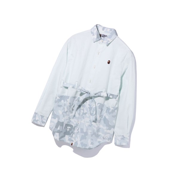 Grey Women's A BATHING APE Sand Camo A Bathing Ape Oversized Long Sleeve Shirts | LHI435920