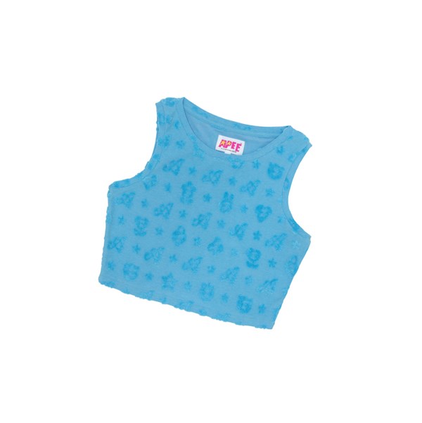 Light Blue Women's A BATHING APE Cropped Pattern Vest | WQA840971