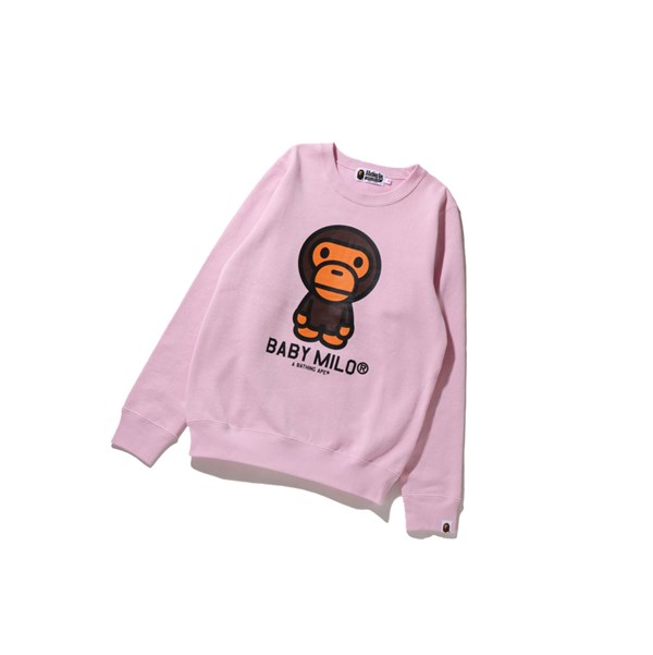 Pink Women's A BATHING APE Baby Milo Crewneck Sweatshirts | VTI240361