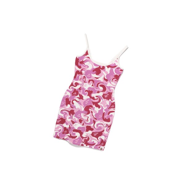 Pink Women's A BATHING APE Marble Camo Cami Bodycon Tee Onepiece Mini Dress | ISK214397