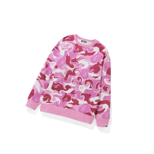 Pink Women's A BATHING APE Marble Camo Oversized Crewneck Sweatshirts | PFI462017